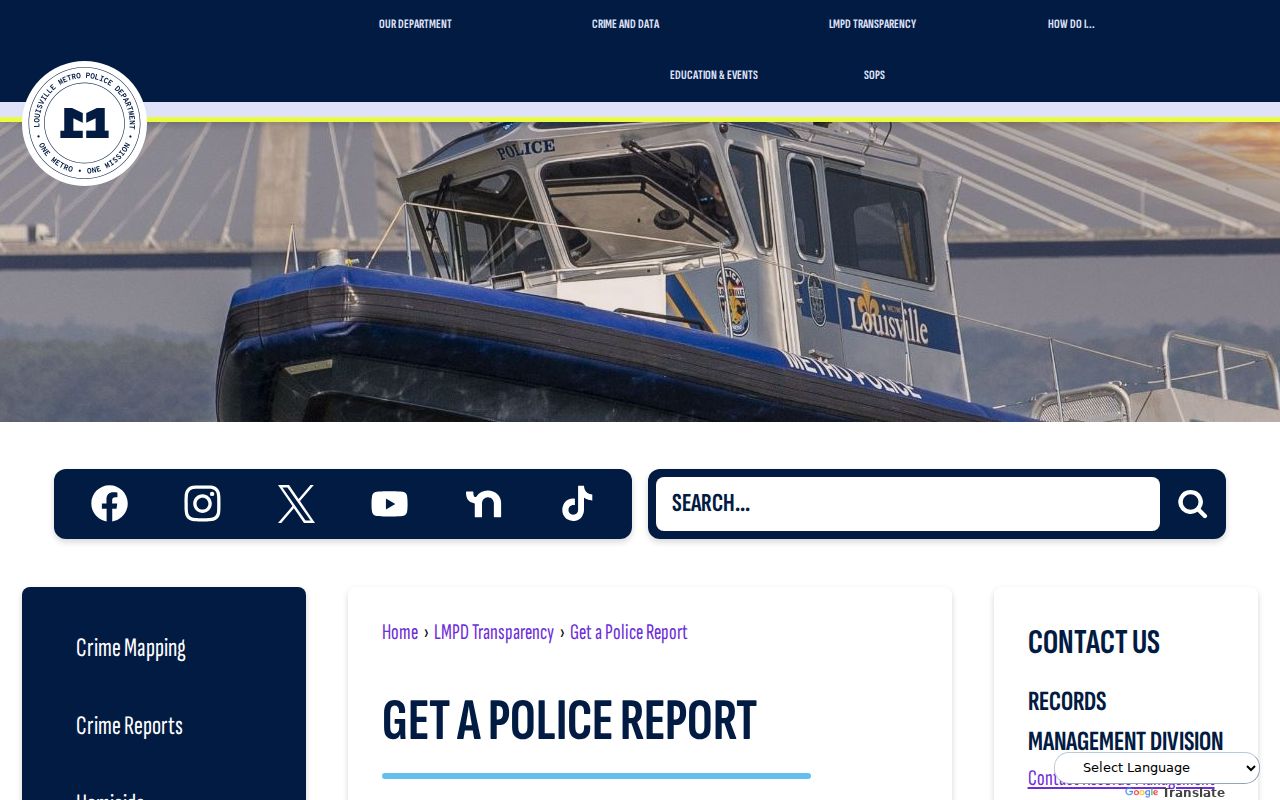 Louisville criminal history police report request service