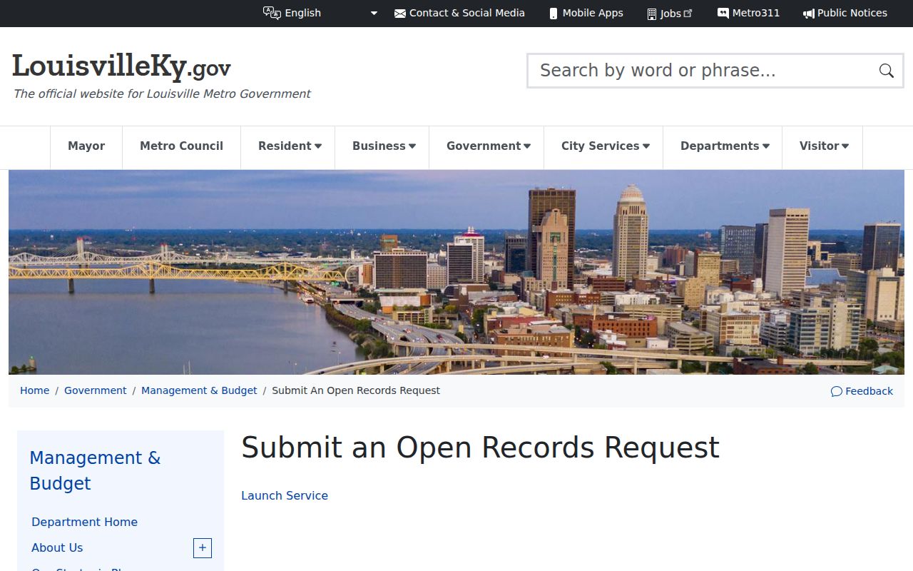 Louisville criminal records open-records request channel